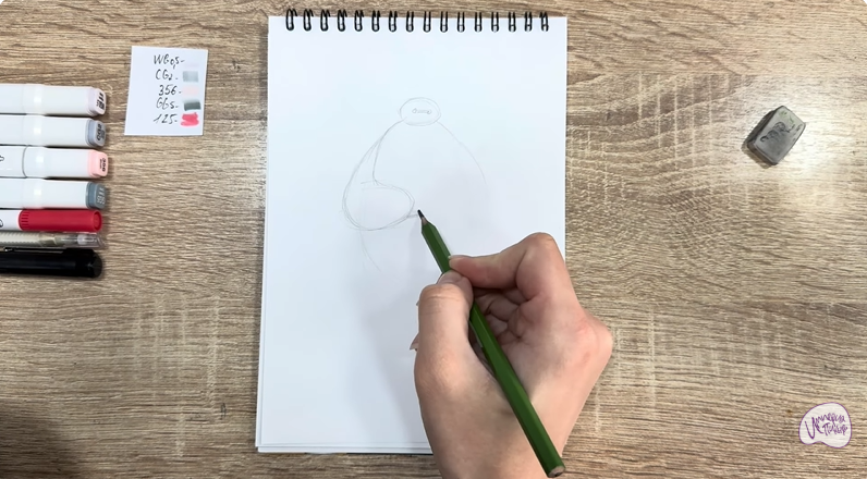 Рисуем Бэймакс из «Город героев»