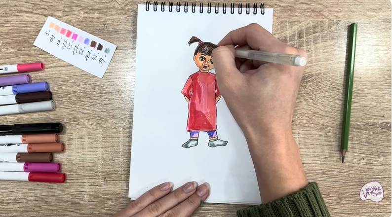 Рисуем Бу из «Корпорации монстров»