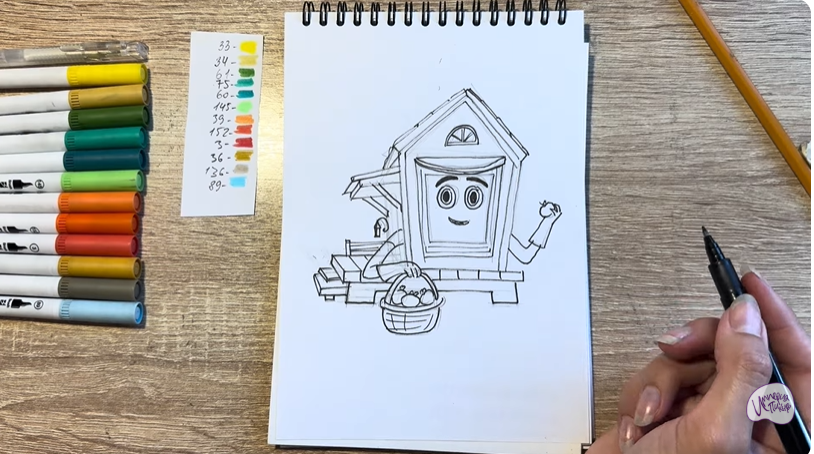 Рисуем Вася из мультфильма  "Домики"