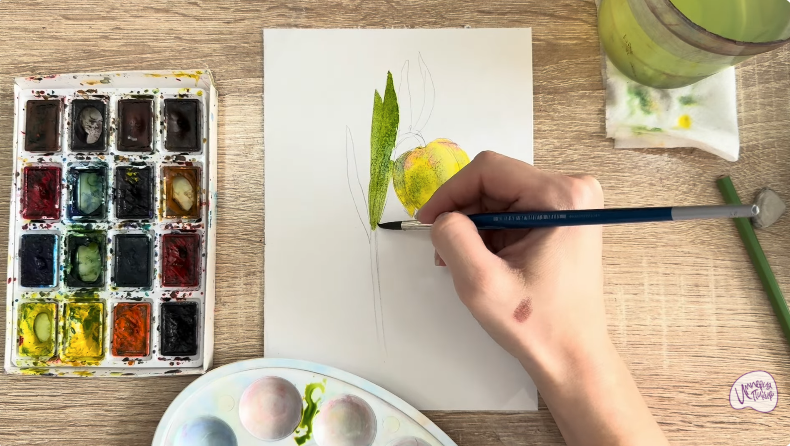 Рисуем Желтый рябчик