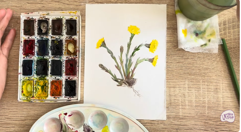 Рисуем Мать-и-мачеха