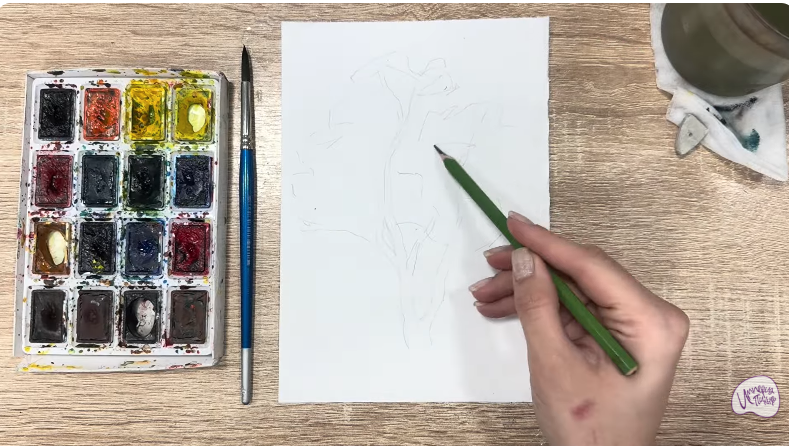 Рисуем Бархат амурский