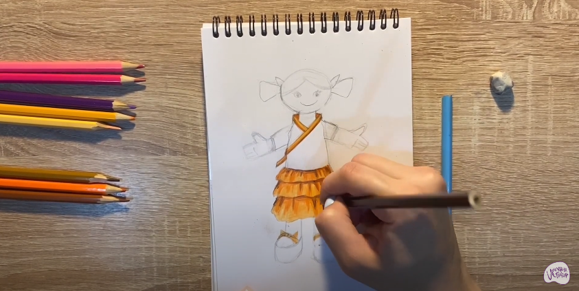 Рисуем Текстильная кукла