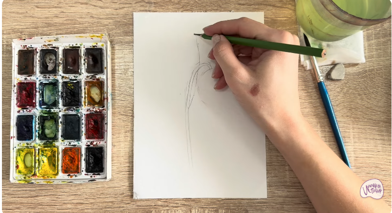 Рисуем Желтый рябчик