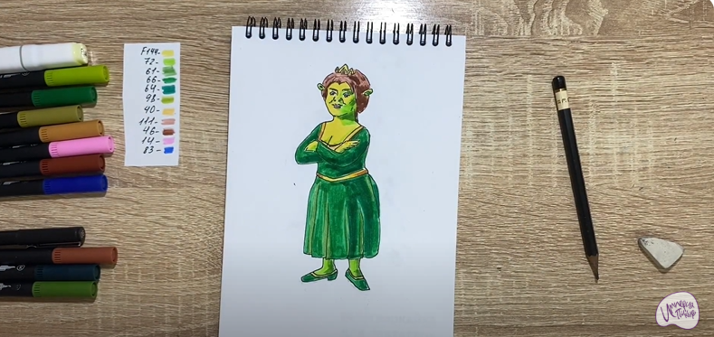 Рисуем Принцесса Фиона из "Шрека"