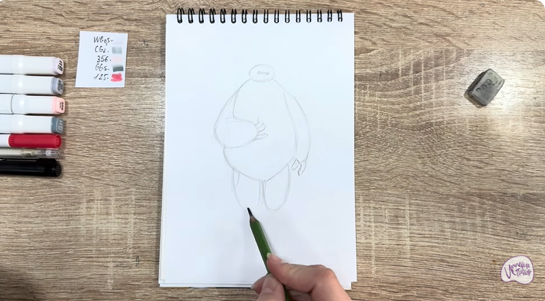 Рисуем Бэймакс из «Город героев»