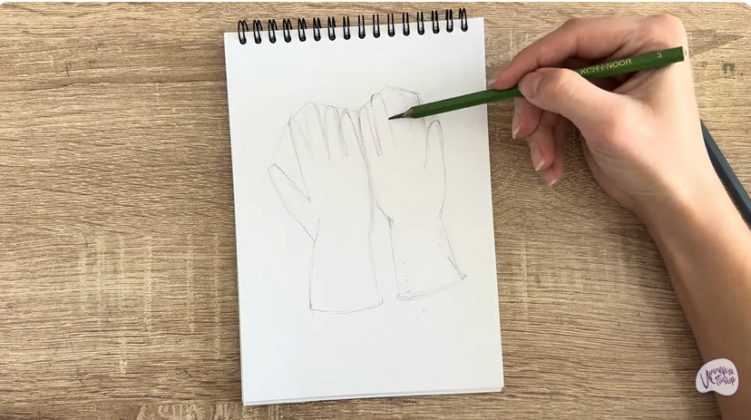 Рисуем Резиновые перчатки