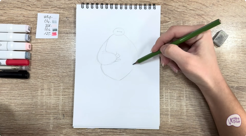 Рисуем Бэймакс из «Город героев»