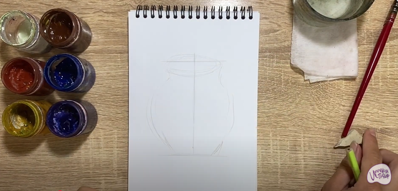 Рисуем Глиняный горшок