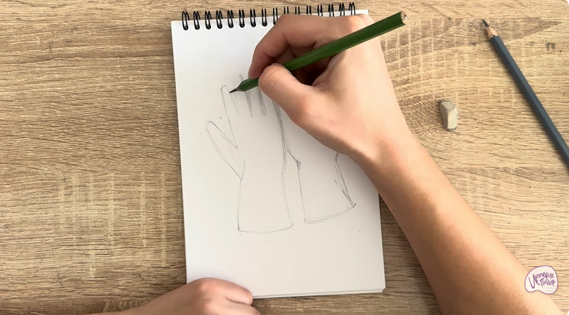 Рисуем Резиновые перчатки