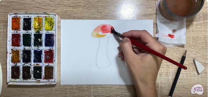 Рисуем Подосиновик