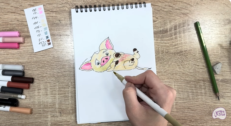 Рисуем Пуа из "Моана"