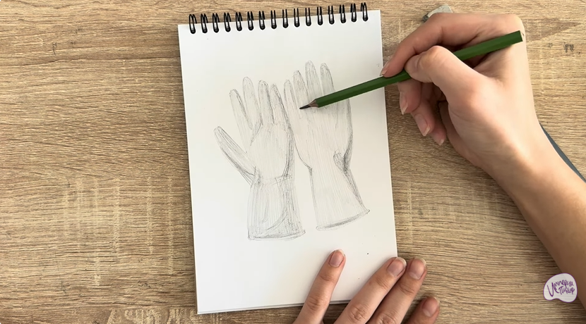 Рисуем Резиновые перчатки