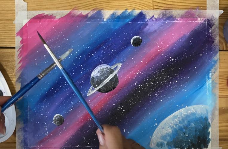 Рисуем Космос гуашью