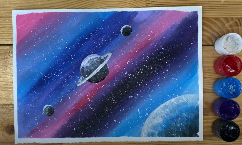 Рисуем Космос гуашью