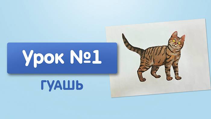 Урок №1. Кот - гуашью